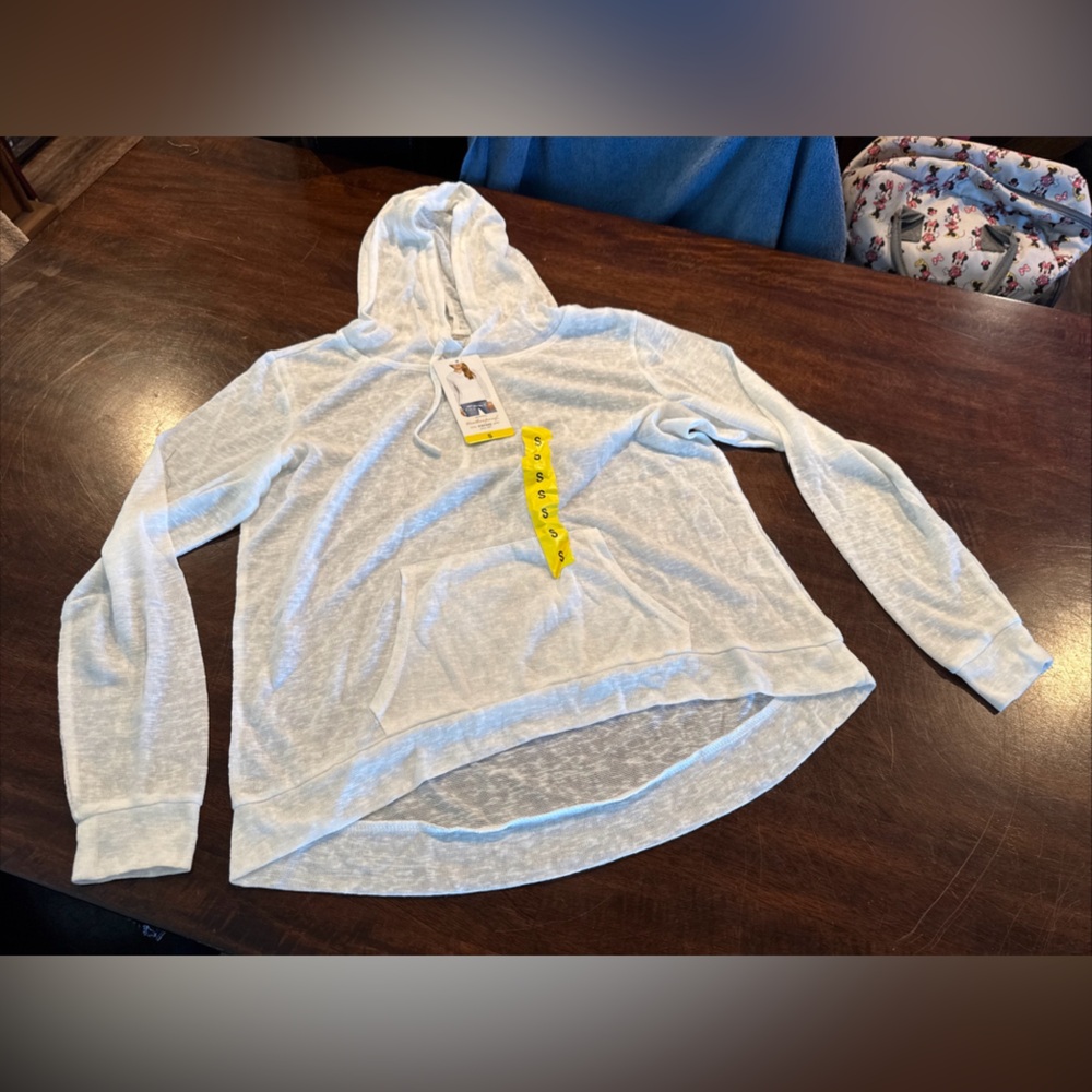 Weatherproof White Knit Hoodie pullover women’s size small NWT